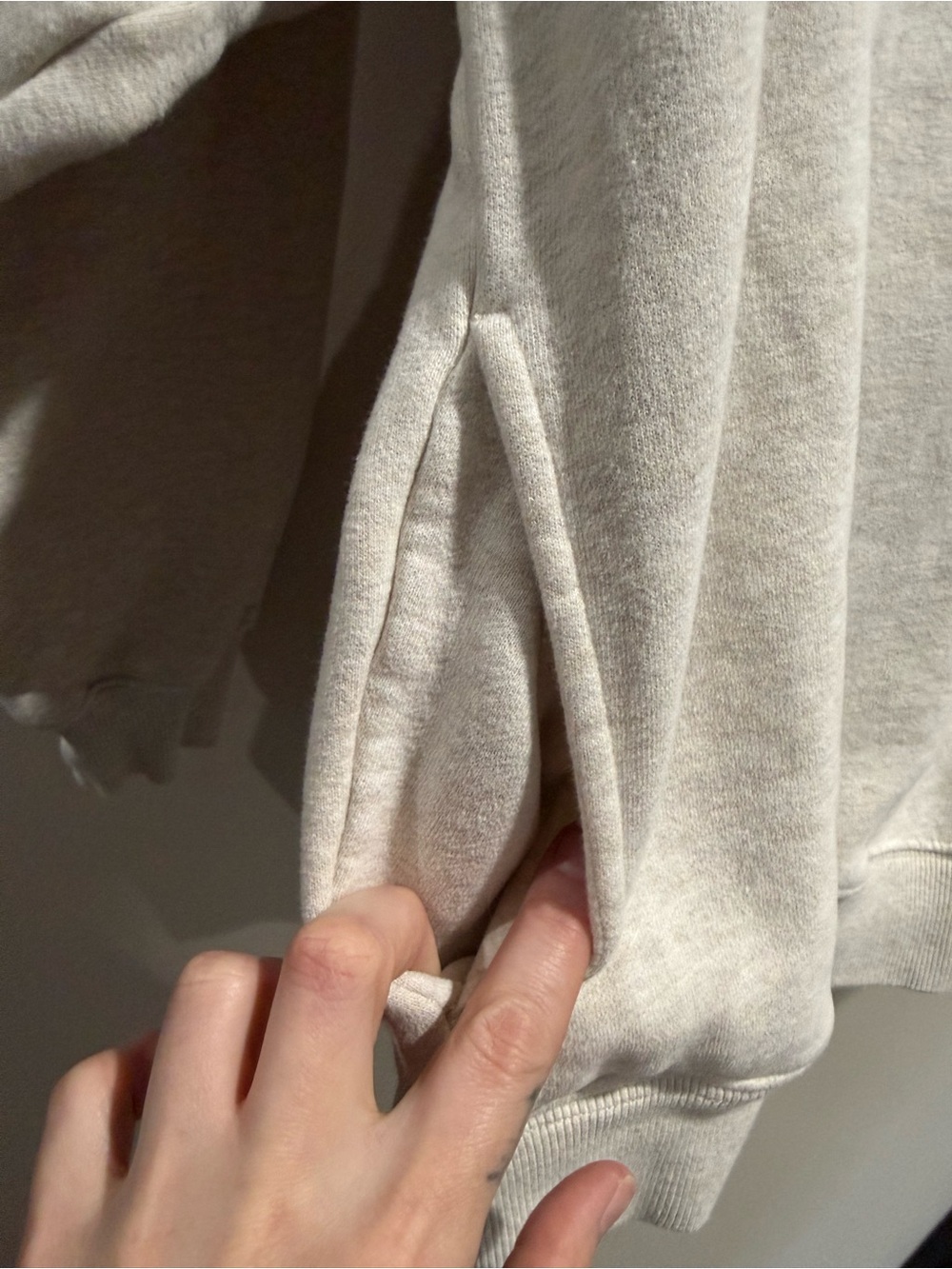 TNA Aritzia Light Gray Half-Zip Crew Sweater Size 2 Oversized - Picture 7 of 10